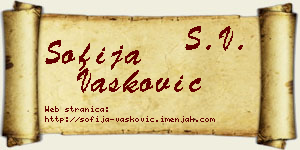 Sofija Vasković vizit kartica